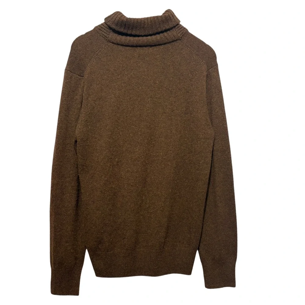J Crew Men Merino Wool Blend Shawl Collar Sweater M Brown Chunky‎ Knit Classic